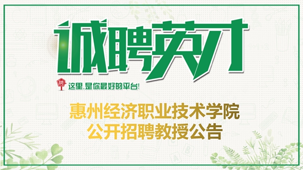 惠州经济职业技术学院公开招聘教授公告